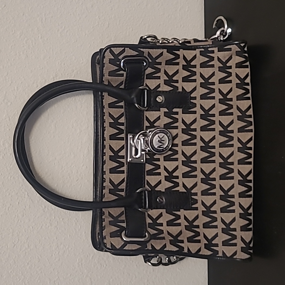 Michael Kors MK Logo Hamilton Vintaged Satchel - Picture 2 of 11